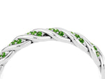 Twisted Pavé Round Peridot Eternity Band in Platinum with Shared Prong Setting_4