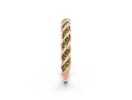 Twisted Pavé Round Peridot Eternity Band in Rose gold with Shared Prong Setting_2