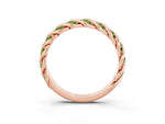 Twisted Pavé Round Peridot Eternity Band in Rose gold with Shared Prong Setting_3