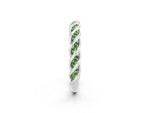 Twisted Pavé Round Peridot Eternity Band in Silver with Shared Prong Setting_2