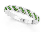 Twisted Pavé Round Peridot Eternity Band in White gold with Shared Prong Setting_1