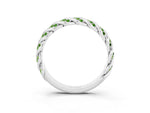 Twisted Pavé Round Peridot Eternity Band in White gold with Shared Prong Setting_3