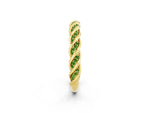 Twisted Pavé Round Peridot Eternity Band in Yellow gold with Shared Prong Setting_2