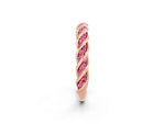 Twisted Pavé Round Pink Sapphire Eternity Band in Rose gold with Shared Prong Setting_2
