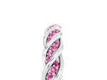 Twisted Pavé Round Pink Sapphire Eternity Band in Silver with Shared Prong Setting_5