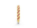 Twisted Pavé Round Pink Sapphire Eternity Band in Yellow gold with Shared Prong Setting_2