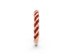 Twisted Pavé Round Ruby Eternity Band in Rose gold with Shared Prong Setting_2
