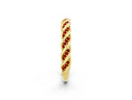 Twisted Pavé Round Ruby Eternity Band in Yellow gold with Shared Prong Setting_2