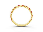 Twisted Pavé Round Ruby Eternity Band in Yellow gold with Shared Prong Setting_3