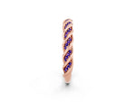 Twisted Pavé Round Tanzanite Eternity Band in Rose gold with Shared Prong Setting_2