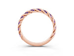 Twisted Pavé Round Tanzanite Eternity Band in Rose gold with Shared Prong Setting_3