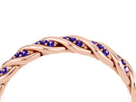 Twisted Pavé Round Tanzanite Eternity Band in Rose gold with Shared Prong Setting_4
