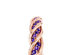 Twisted Pavé Round Tanzanite Eternity Band in Rose gold with Shared Prong Setting_5