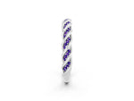 Twisted Pavé Round Tanzanite Eternity Band in Silver with Shared Prong Setting_2