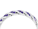 Twisted Pavé Round Tanzanite Eternity Band in Silver with Shared Prong Setting_4