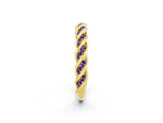 Twisted Pavé Round Tanzanite Eternity Band in Yellow gold with Shared Prong Setting_2