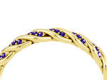 Twisted Pavé Round Tanzanite Eternity Band in Yellow gold with Shared Prong Setting_4