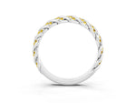 Twisted Pavé Round Yellow Sapphire Eternity Band in Platinum with Shared Prong Setting_3