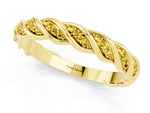 Twisted Pavé Round Yellow Sapphire Eternity Band in Yellow gold with Shared Prong Setting_1