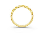 Twisted Pavé Round Yellow Sapphire Eternity Band in Yellow gold with Shared Prong Setting_3