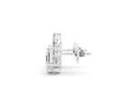 White gold Asscher and Marquise Diamond Cluster Stud Earrings_1