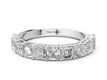 White gold Asscher cut diamond Half Eternity Band with Shared Prong Setting