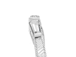 White gold Baguette Cut Channel Set Milgrain Band with V-Prong Setting_5