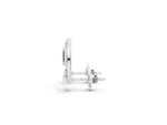 White gold Baguette and Round Diamond Horseshoe Stud Earrings_1