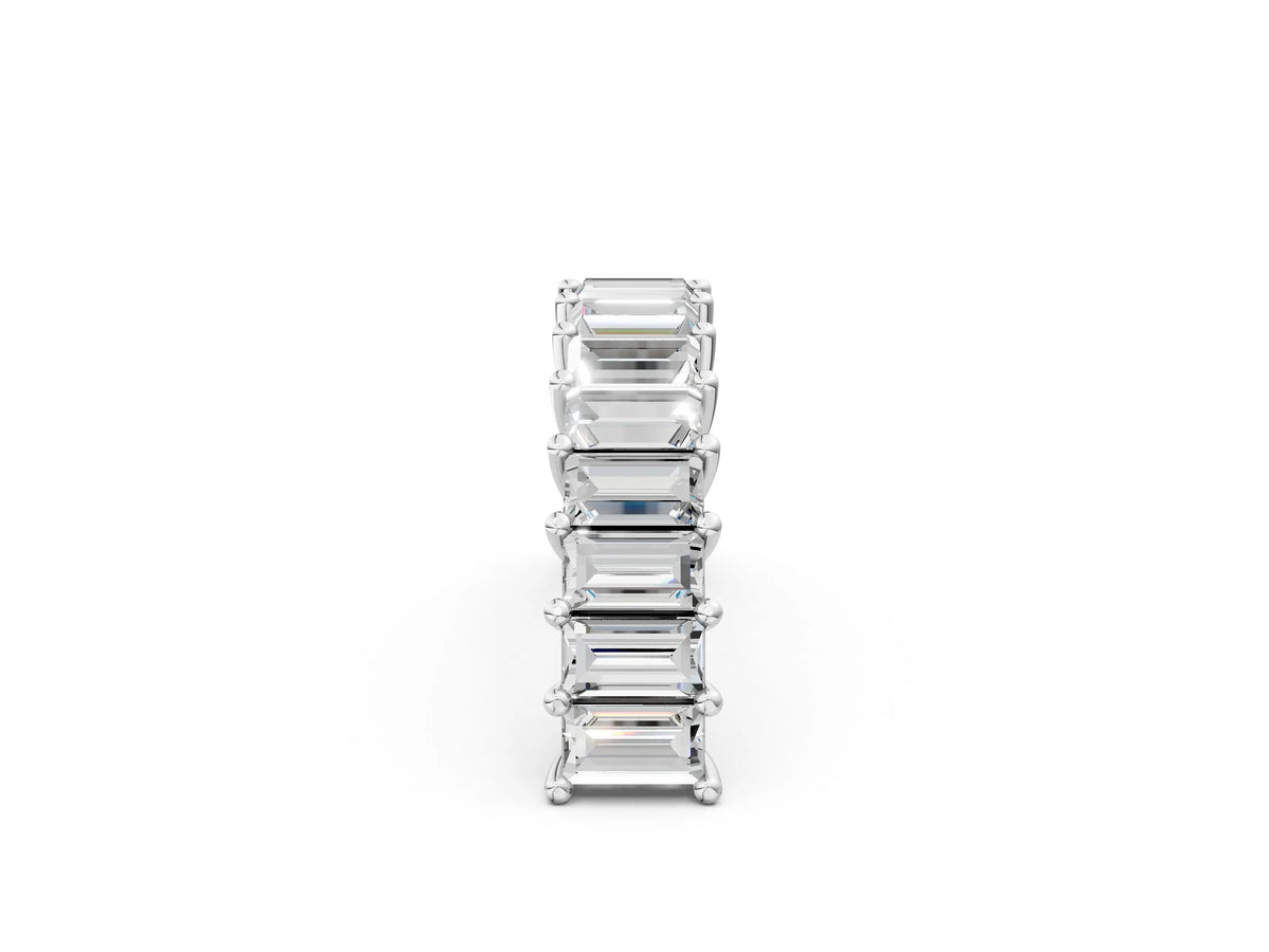 White gold Baguette cut diamond Half Eternity Band with Shared Prong Setting_2