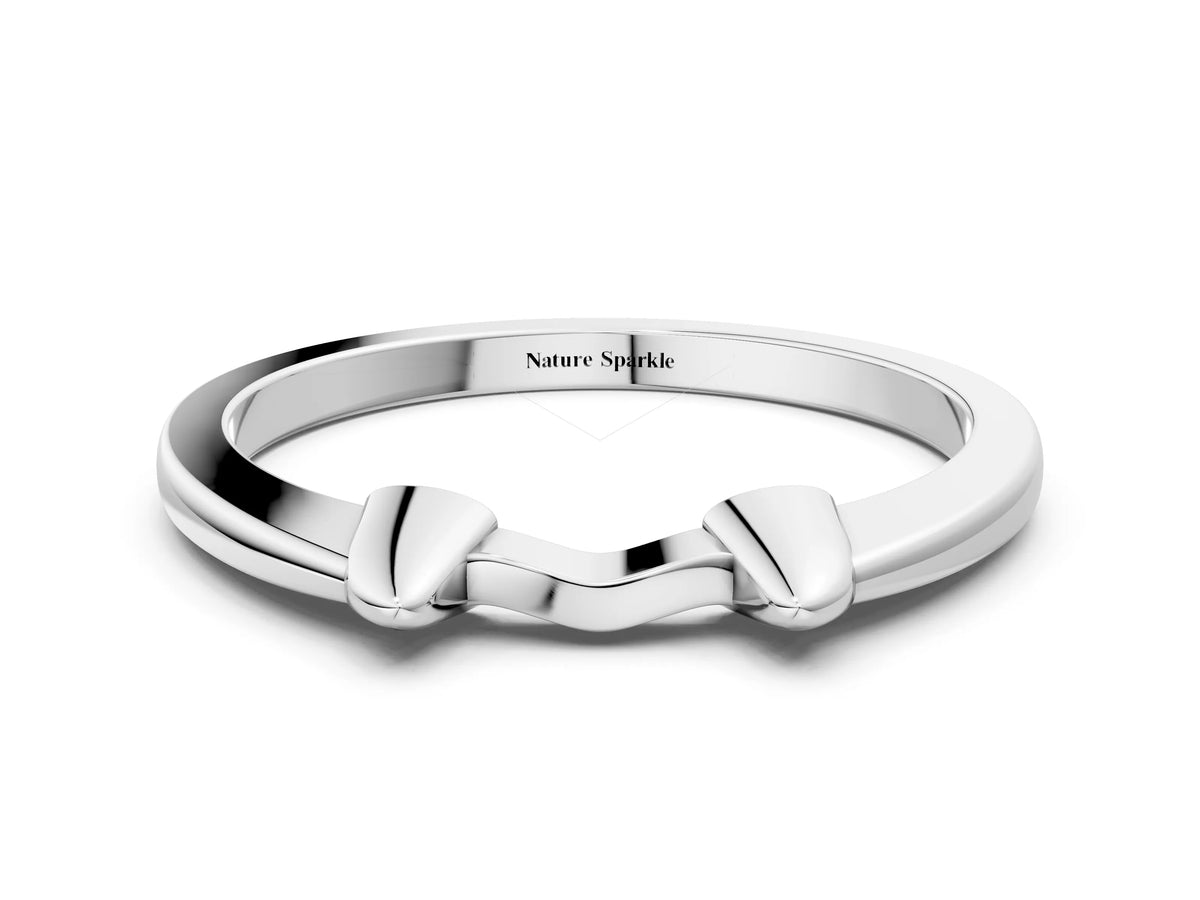 White gold Bamboo-Inspired Plain Metal Band