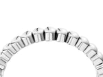 White gold Beaded Round Stone Eternity Band with Bezel Setting_4