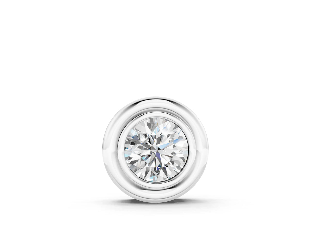 White gold Bezel Round Diamond Pendant