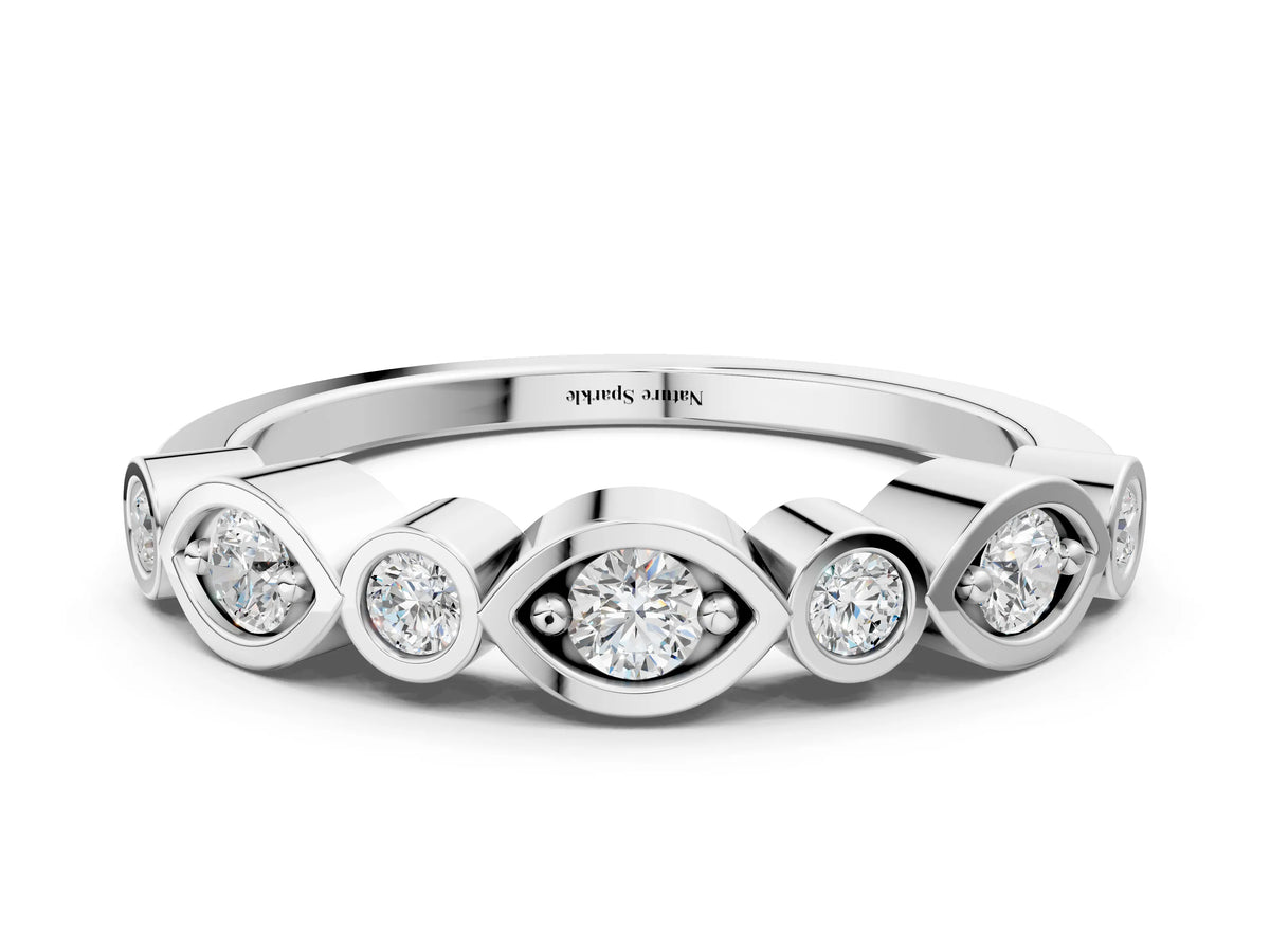White gold Bezel Set Mixed Shape Diamond Eternity Band