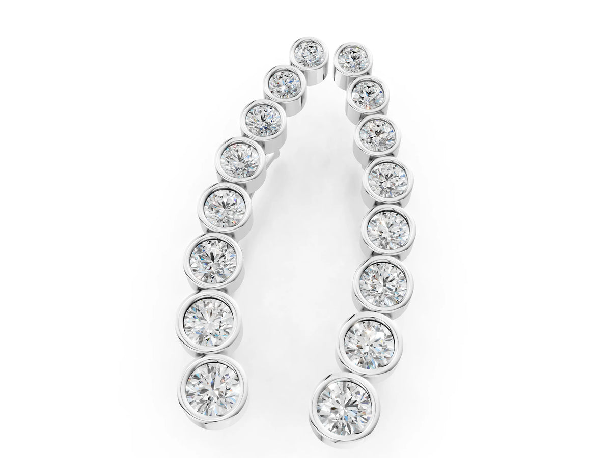 White gold Bezel-Set Round Diamond Climber Earrings_1