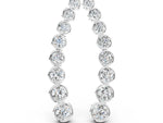 White gold Bezel-Set Round Diamond Climber Earrings