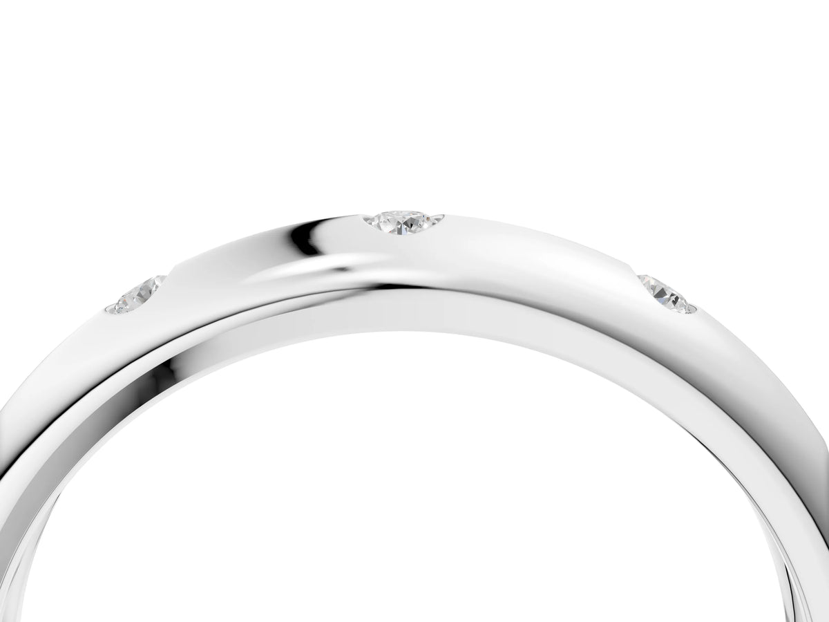White gold Bezel Set Round Diamond Comfort Fit Band_4