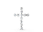 White gold Bezel-Set Round Diamond Cross Pendant