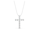 White gold Bezel-Set Round Diamond Cross Pendant_1