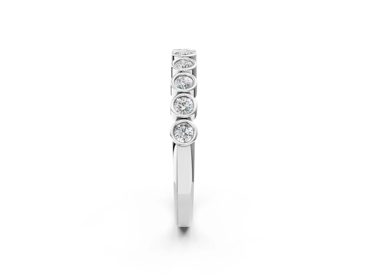 White gold Bezel Set Round Diamond Eternity Band_2
