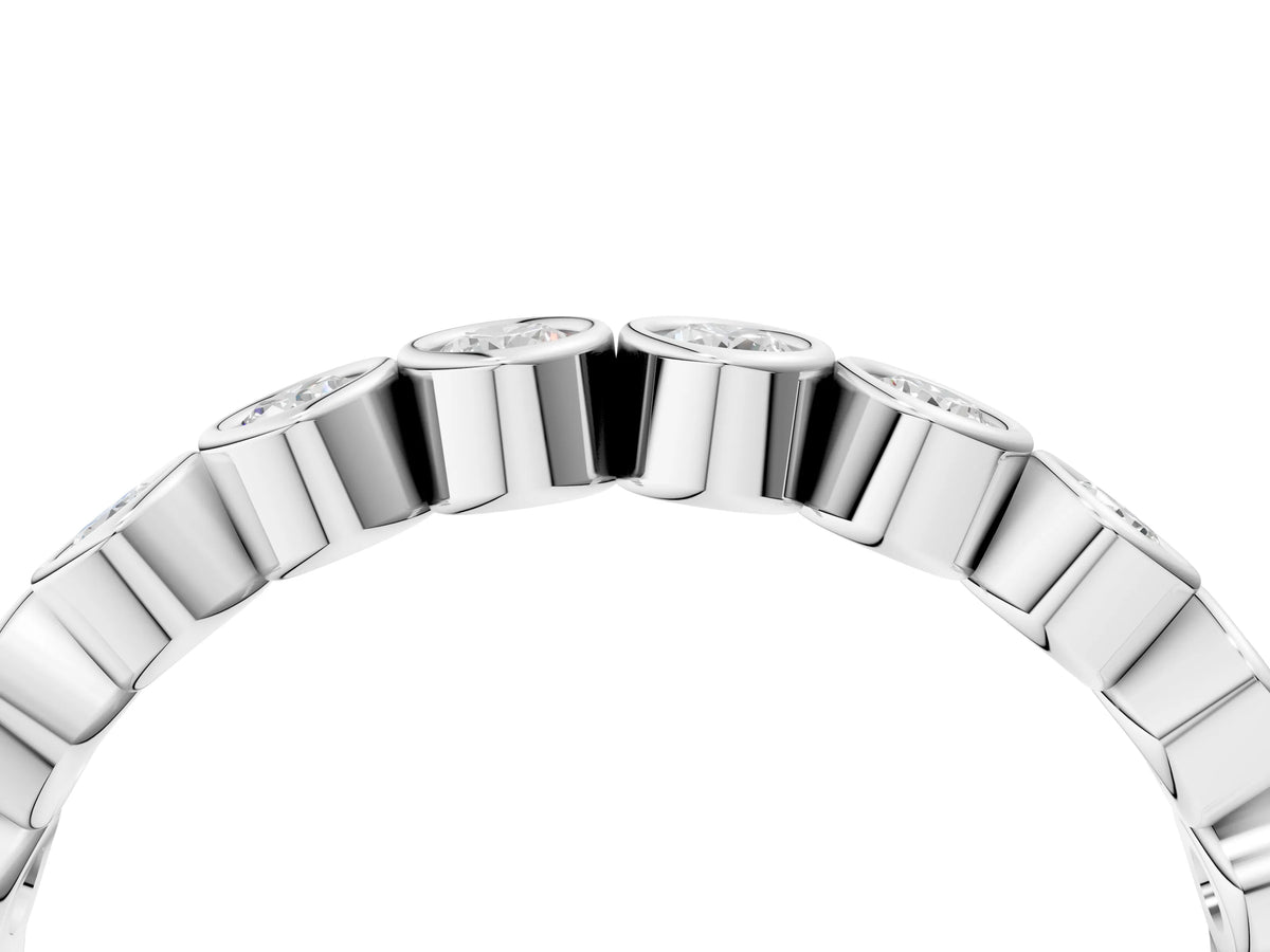 White gold Bezel Set Round Diamond Eternity Band_4
