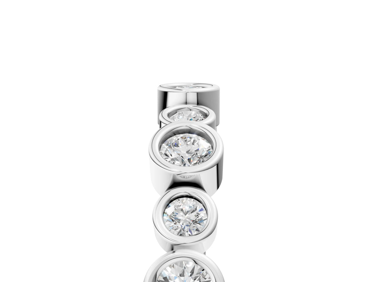 White gold Bezel Set Round Diamond Half Eternity Band_5