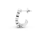 White gold Bezel Set Round Diamond Hoop Earrings_1