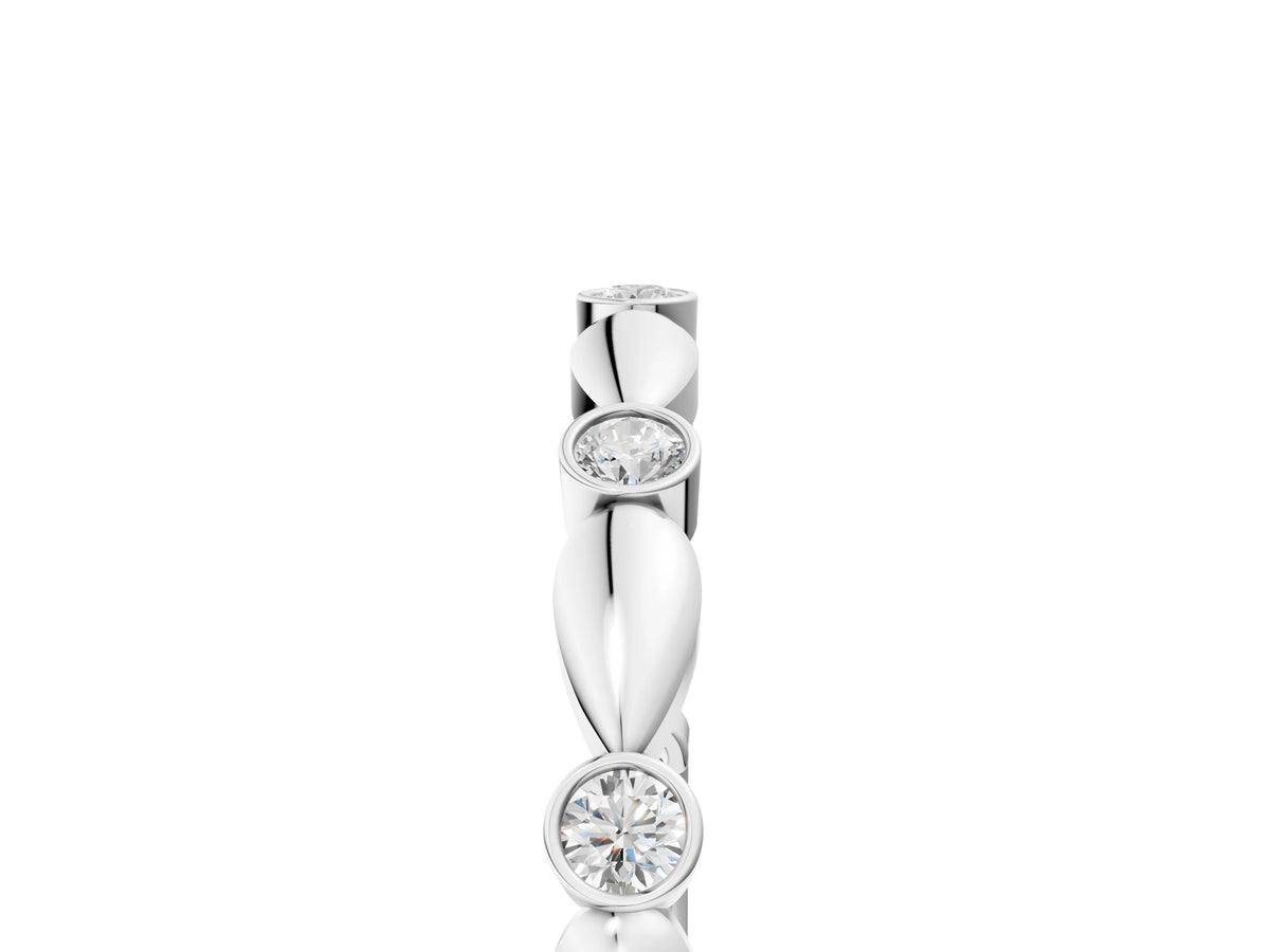 White gold Bezel-Set Round Diamond Marquise Eternity Band_5