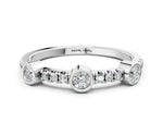 White gold Bezel Set Round Diamond Pavé Band