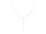 White gold Bezel-Set Round Diamond Station Y Necklace