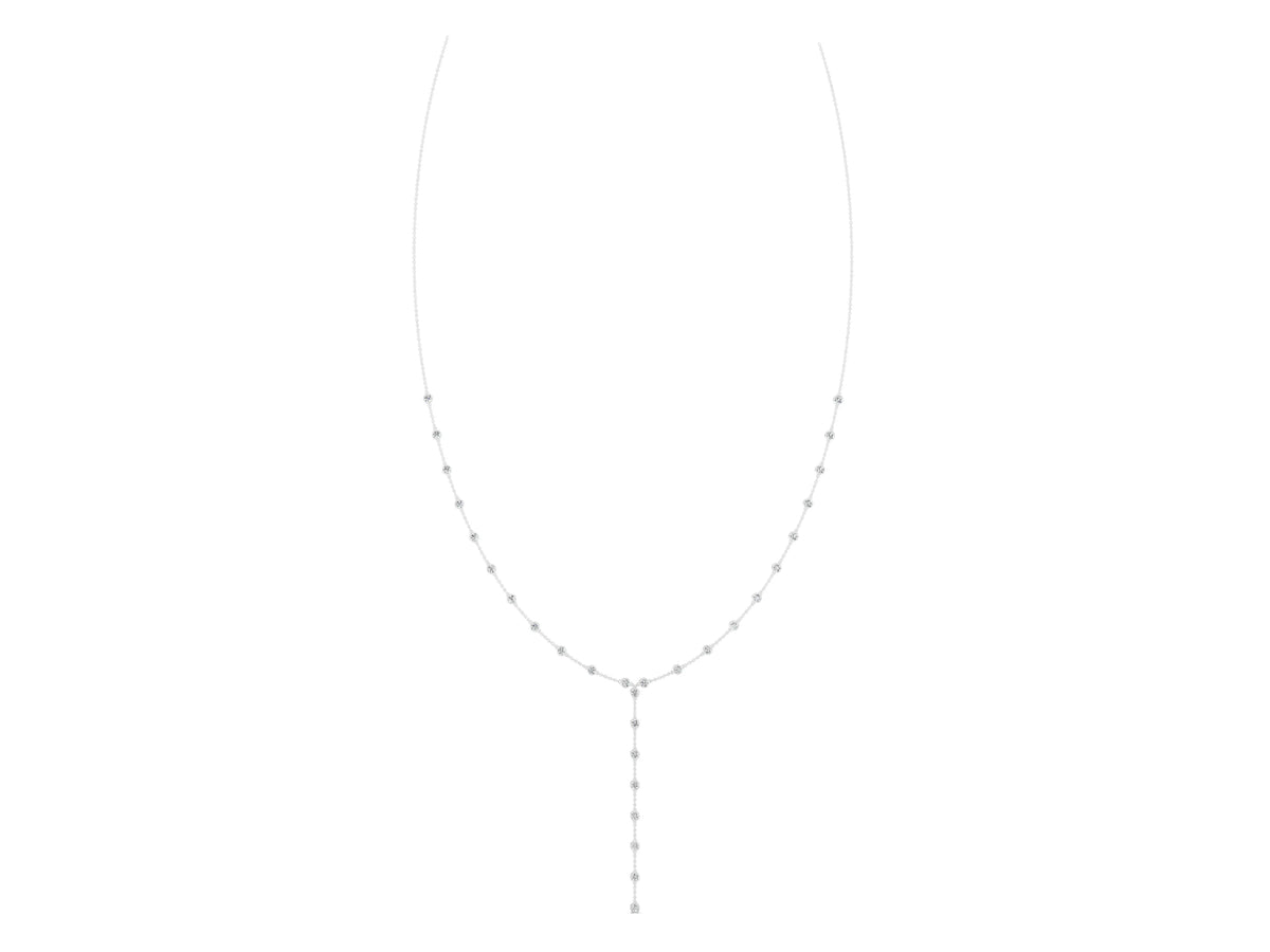 White gold Bezel-Set Round Diamond Station Y Necklace_1