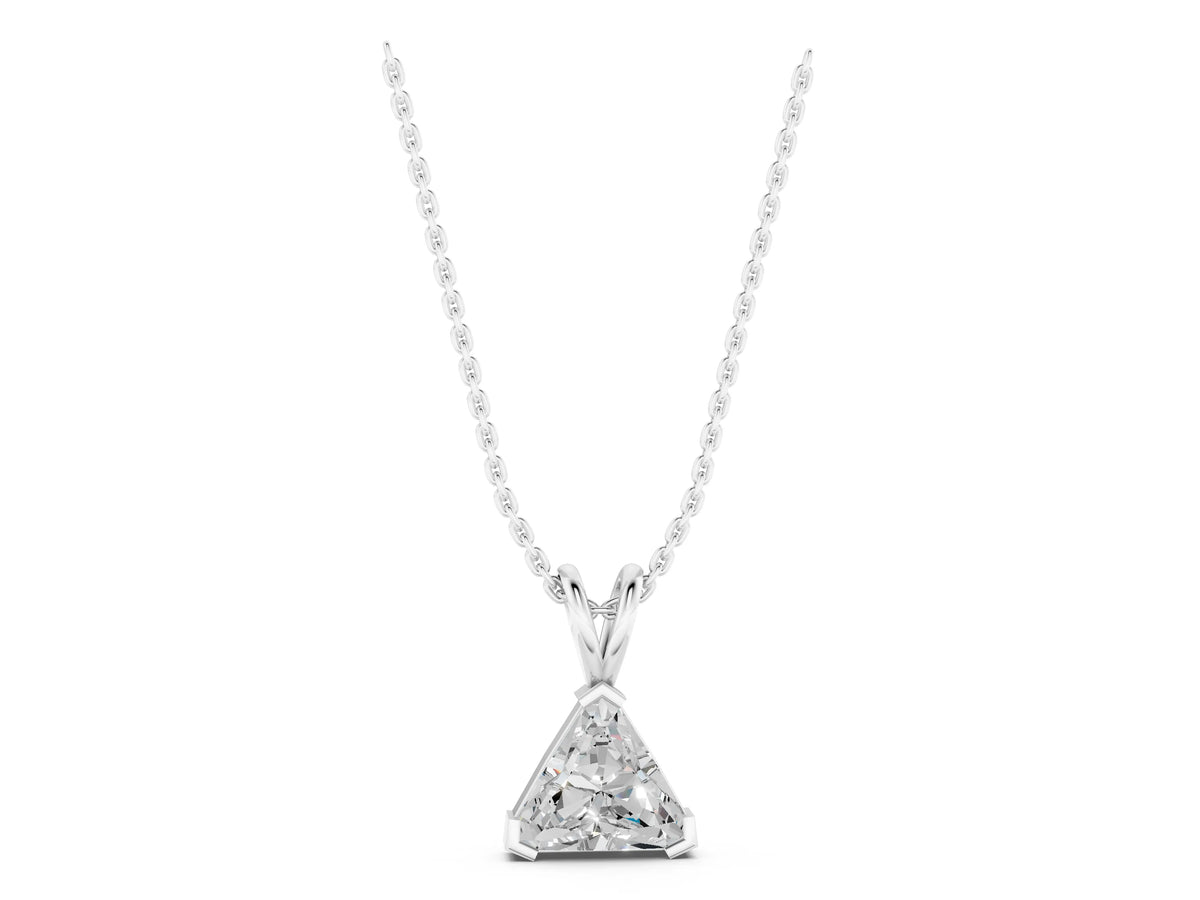 White gold Bezel-Set trilliant Diamond Pendant_1