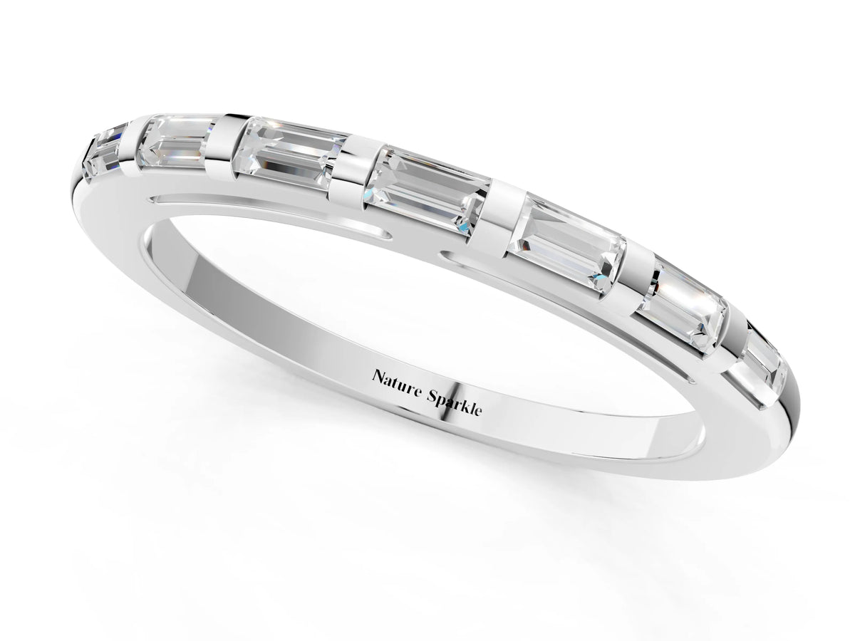 White gold Channel Set Baguette Diamond Eternity Band_1