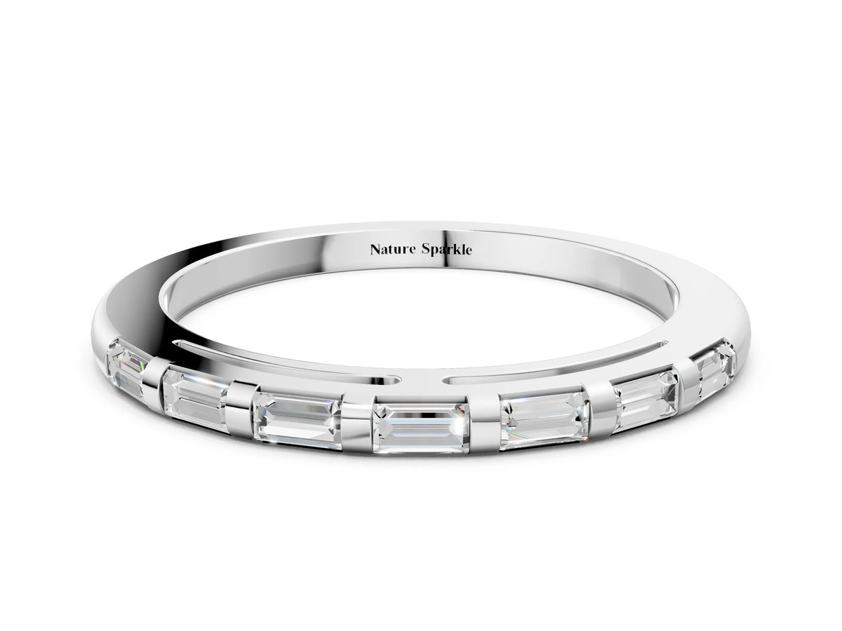 White gold Channel Set Baguette Diamond Eternity Band