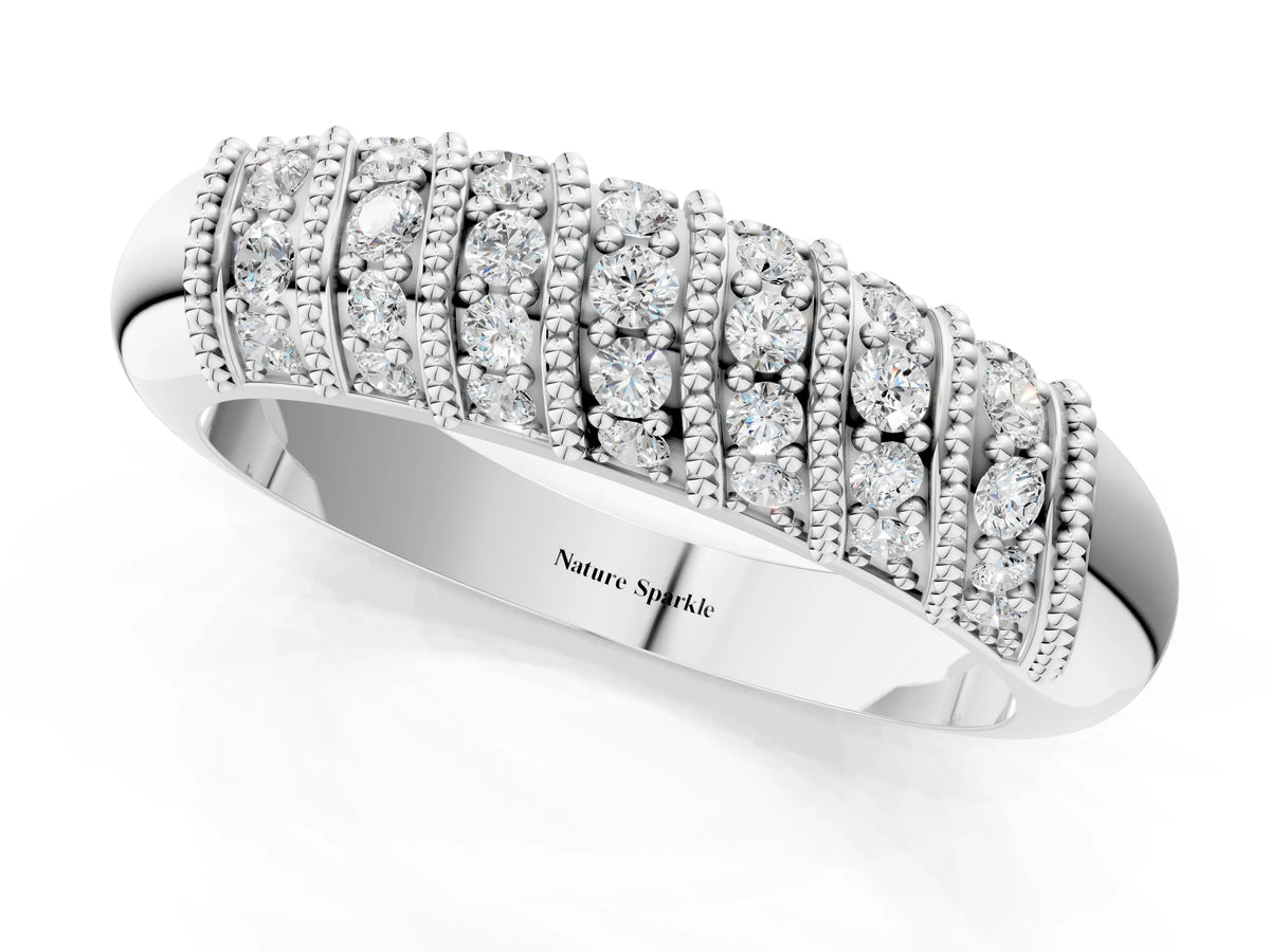 White gold Channel Set Round Diamond Dome Band_1